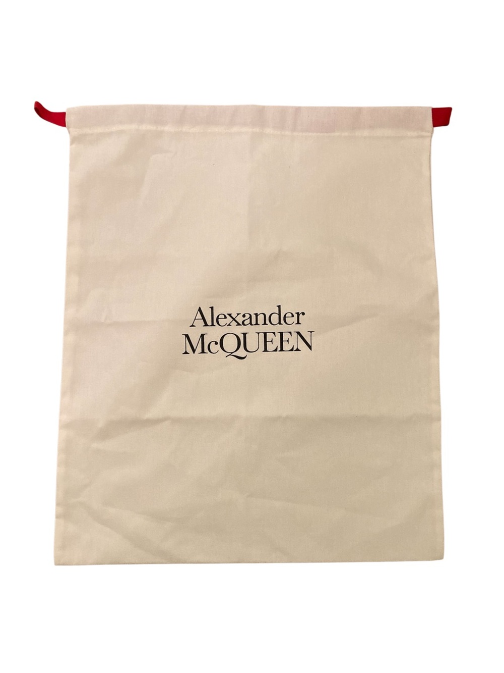 Alexander McQueen Cream Sleeper Dust Bag with Red Tab